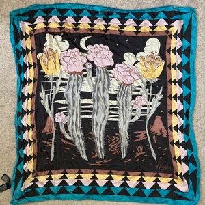 IDYLLWIND 100% silk flowering cactus scarf, 30'' square.